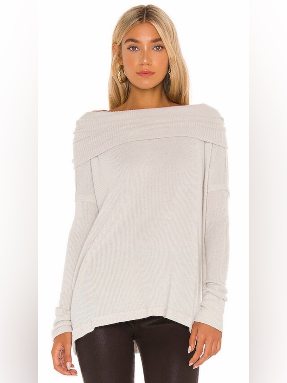 Free People Juicy Long Sleeve Top in Grey Opal